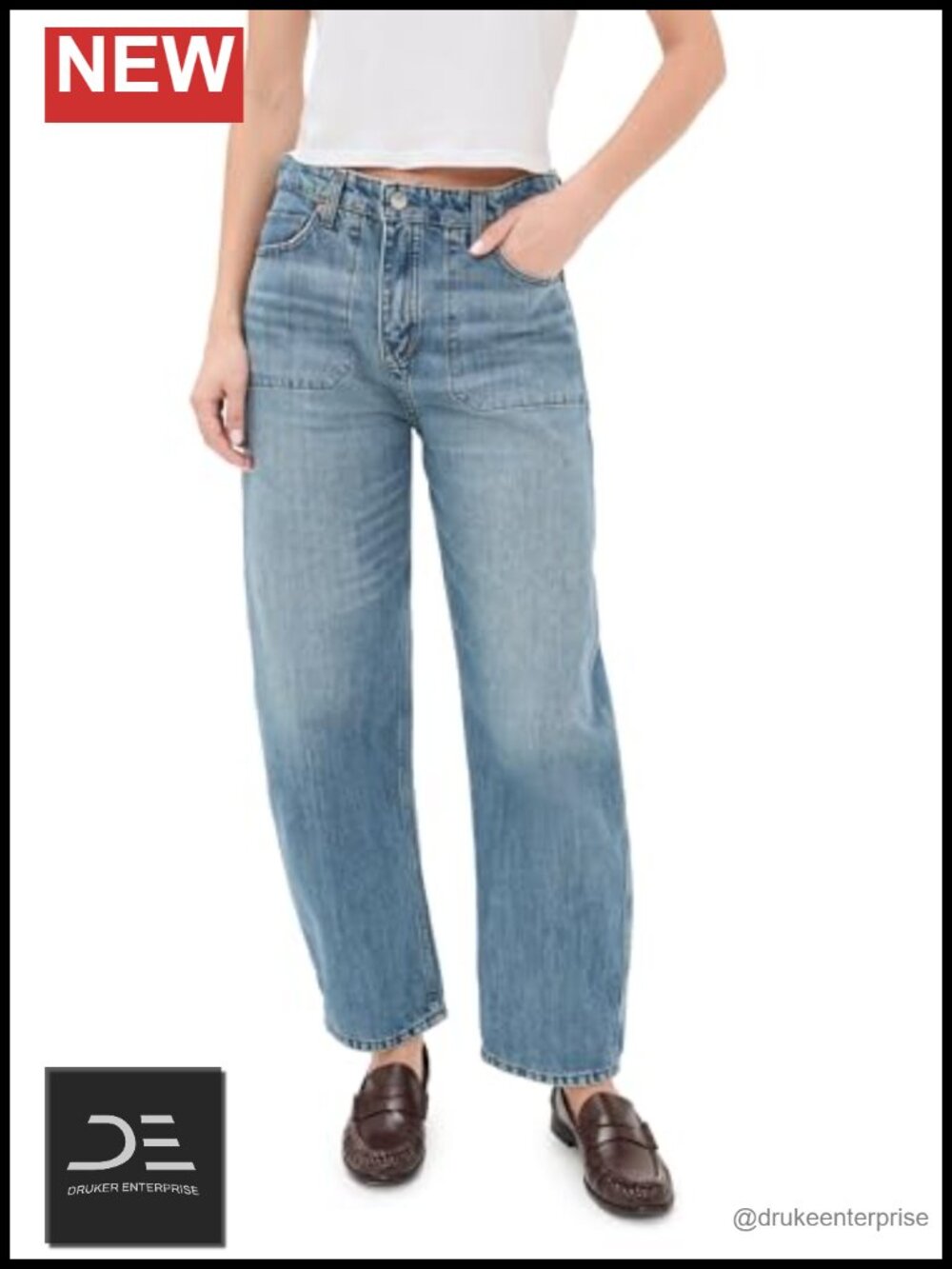RE/DONE Mid Rise Relaxed Tapered Jean Cotton Blend Non-Stretch